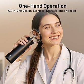 Ear Wax Removal, Retractable Ear Cleaner with 4 Pressure Modes, IPX6, Electric and Water Resistant Ear Wax Removal Kit, Rechargeable Ear Cleaning Tool with USB, Ear Washer for Humans In-home