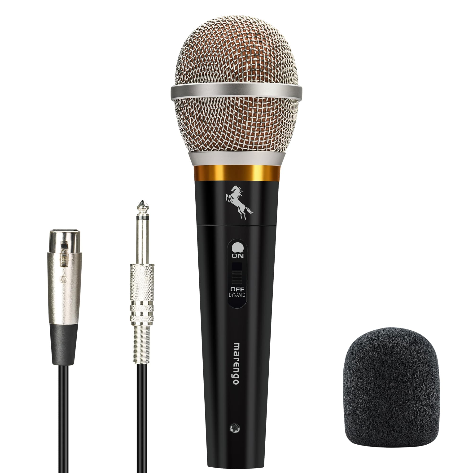 Handheld Dynamic Microphone for Karaoke Singing, Wired XLR Microphone with On and Off Switch and 13ft Detachable XLR Cable