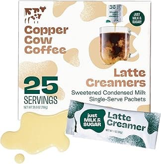 Sweetened Condensed Milk Coffee Creamer Singles (25 pack) | Vietnamese Inspired Coffee Creamer, All Natural Creamer Packets for Pour Overs & Lattes | No Refrigeration Needed