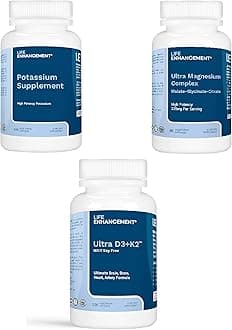 Complete Wellness Bundle: Life Enhancement Essential Mineral & Vitamin Supplements - Potassium, Magnesium, & Vitamin D3 K2 - Premium Combo for Total Health Support