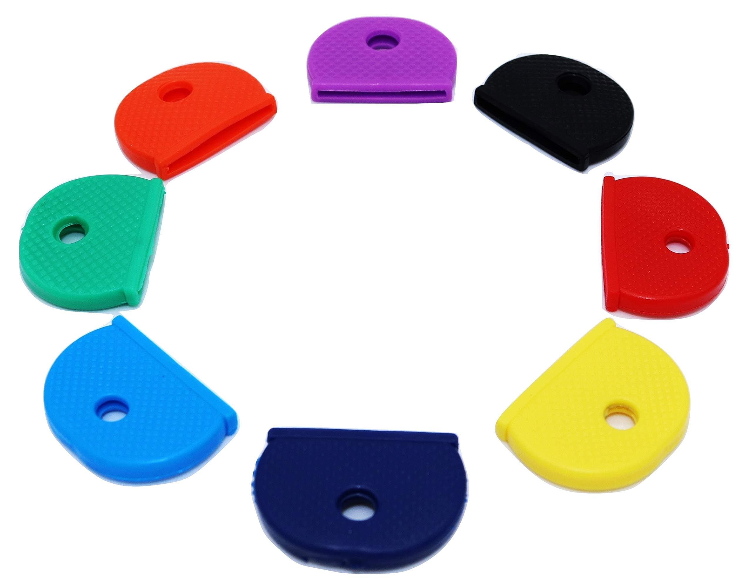Pack of 8 Key Cap Covers - Assorted Colours With Soft Rubber Feel