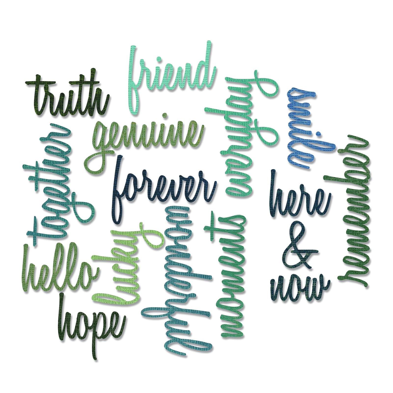 Sizzix 660225 Thinlits Die Set, Friendship Words: Script by Tim Holtz (16 Pack)