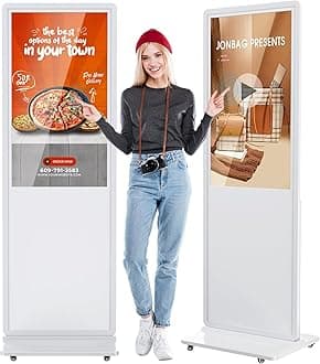 JASZDOT Digital Signage Display, LCD Screen Digital Kiosks & Interactive Displays 4K Totem Floor Standing Auto AD Player with USB/HDMI/WiFi Android OS
