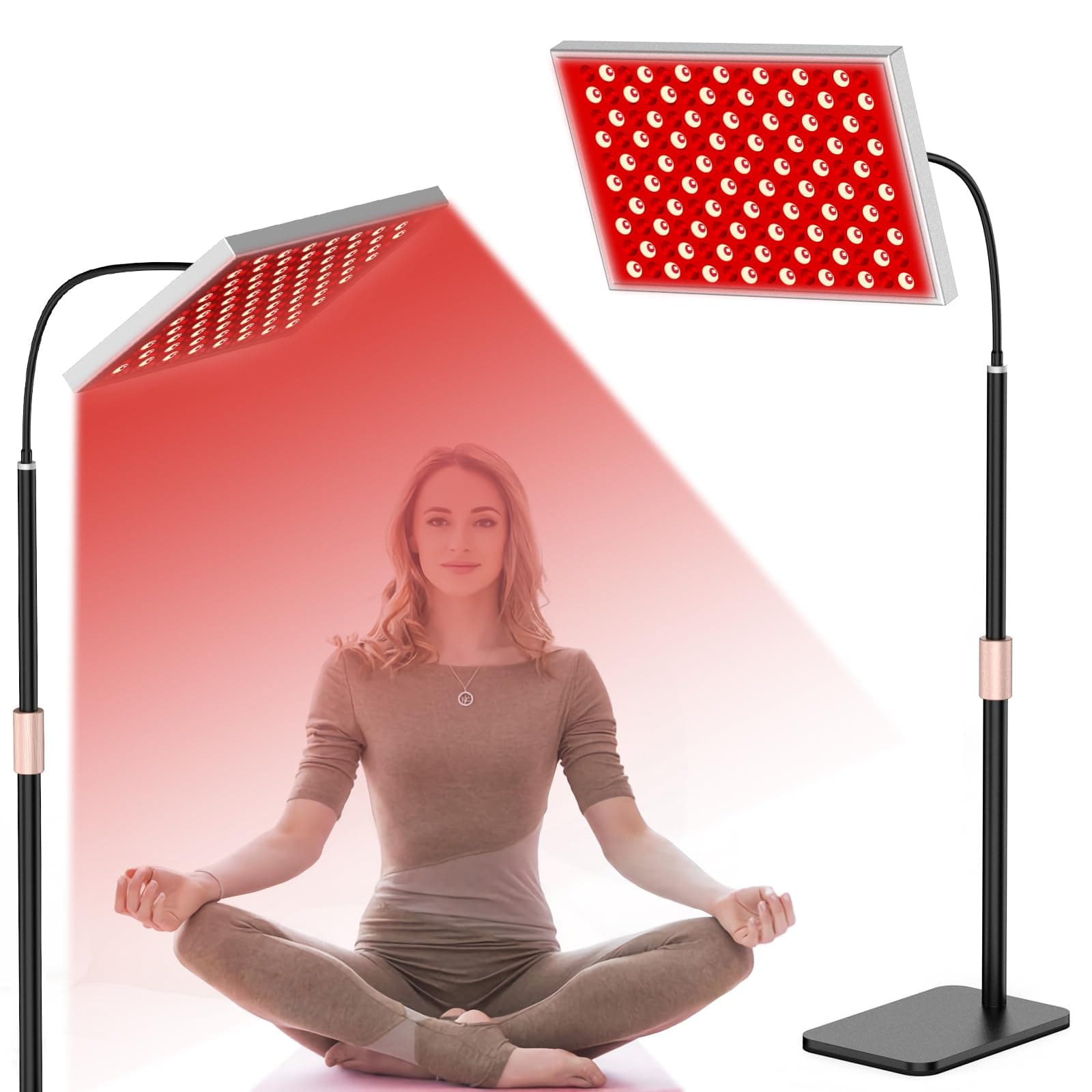 i-Venoya Red Light Therapy for Body: Infrared Light Therapy Panel Lamp with Stand, 660nm Deep Red and 850nm Near Infrared LED Device at Home for Face and Body