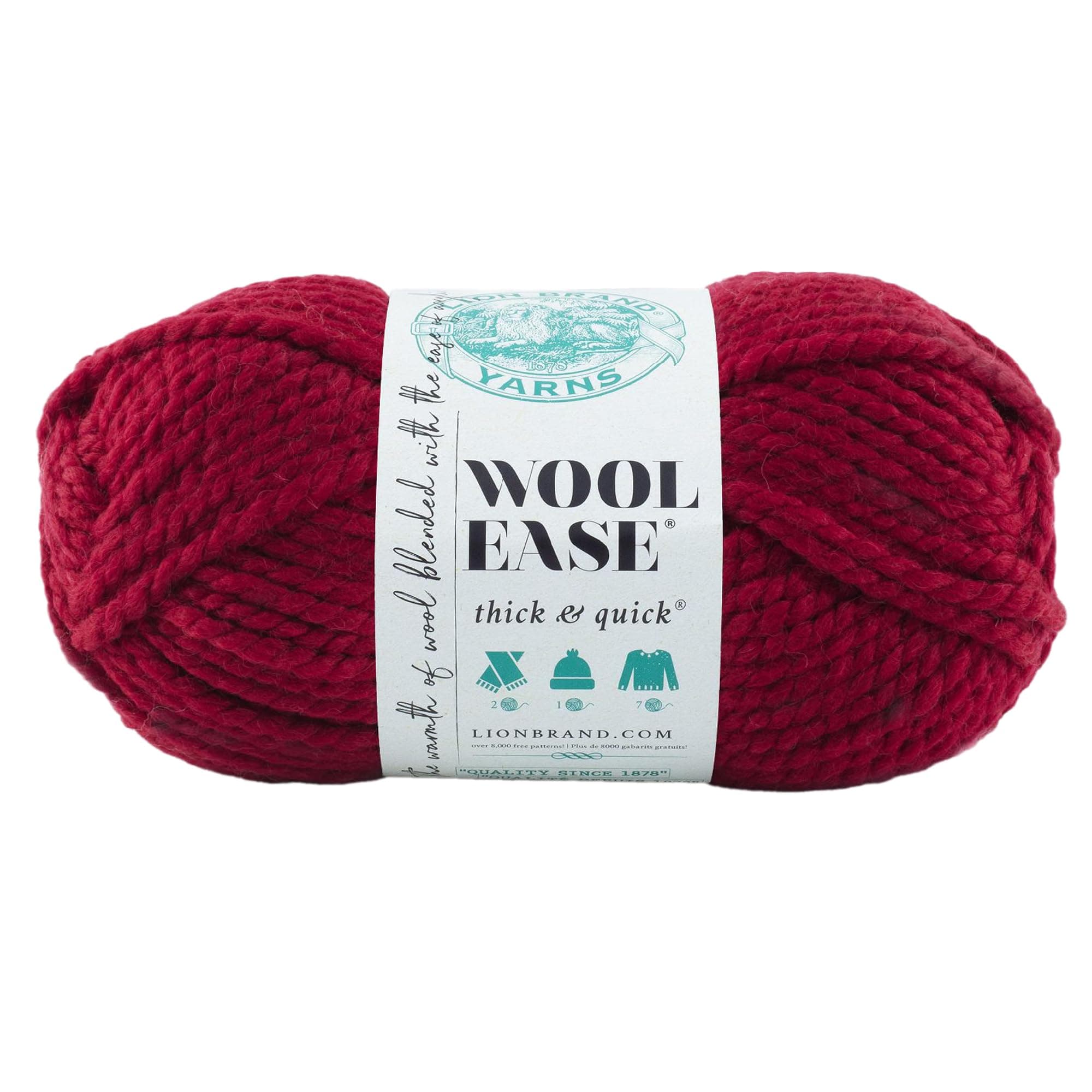 Wool-Ease Thick & Quick Yarn, Soft and Bulky Yarn for Knitting, Crocheting, and Crafting, 1 Skein, Cranberry