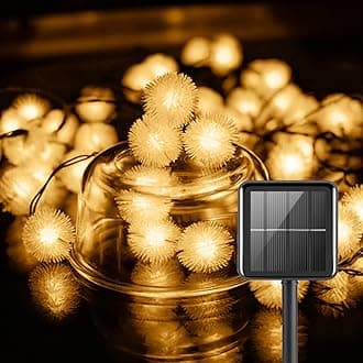 Epyz Solar String Lights, 6.5 Meter 30 LED Decorative Lighting Snow Ball for Garden, Home, Patio, Lawn, Party, Holiday, Indoor, Outdoor, Party Decorations Waterproof (Warm Yellow)
