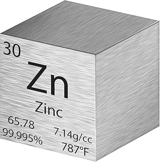 Tungsten Cube Metal Density Cubes Pure Metal High Density Element Cube for Element Collections Lab Experiment Material Hobbies Heavy Small Objects Experience (Zinc, 1 Inch)
