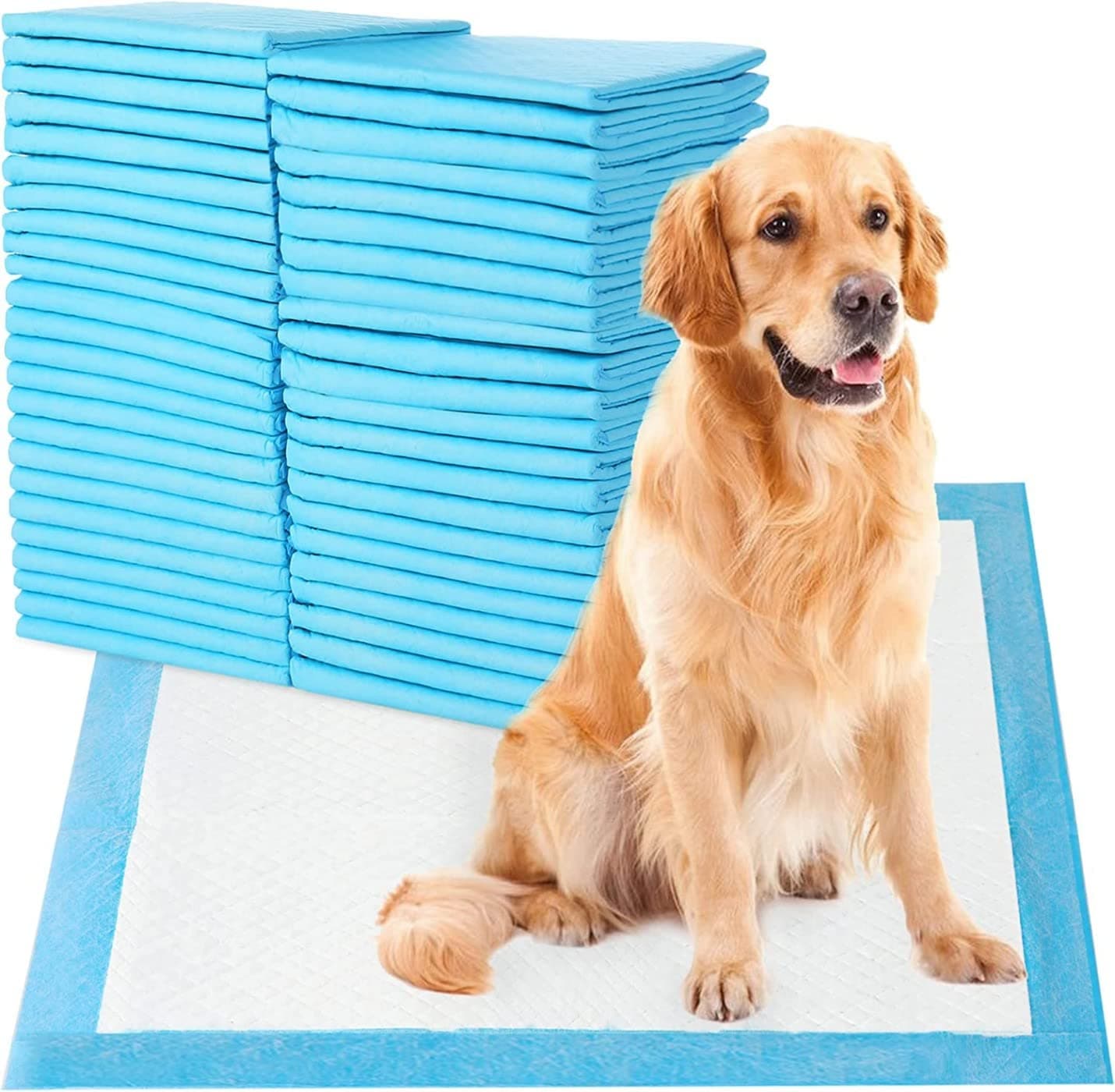 Disposable Absorbent Quick Drying Leak-Proof Pee Pads, Disposable Training Pads For Pets with 5 Highly Absorbent Layers, Puppy Pads For Potty Training For Pets 60X60cm, 40 Pieces