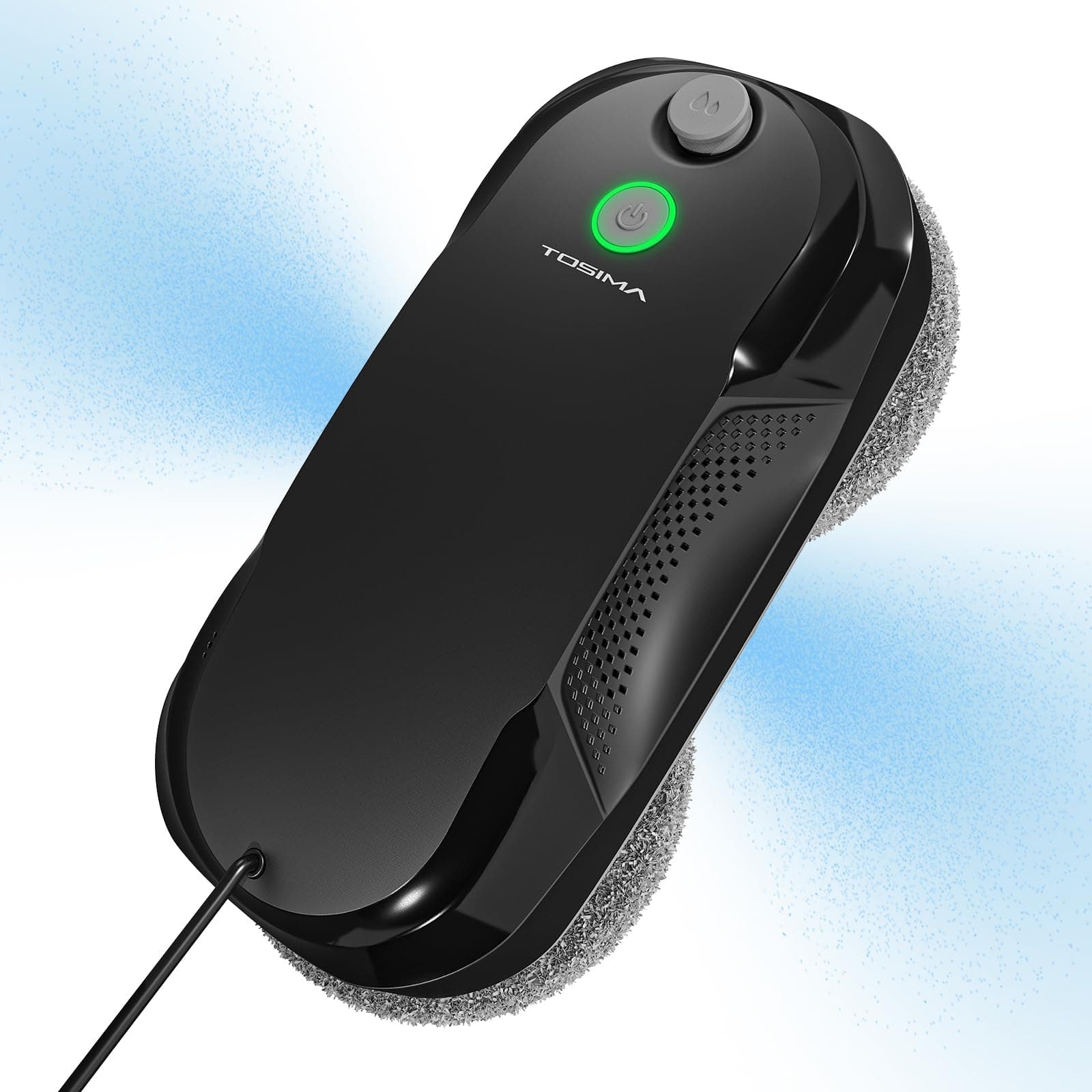 Tosima W5 Window Cleaning Robot, Dual Direction Auto-Spray Smart Window Cleaner with Triple Safety System, Smart Navigation, Remote Control, for All Smooth Surfaces, with 8 Rags, Black Robotic Vacuums