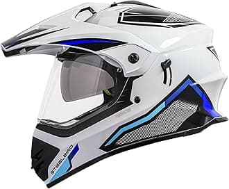 Racer Off Road ISI Certified Motocross Double Visor Full Face Graphic Helmet Outer Clear Visor and Inner Silver Sun Shield