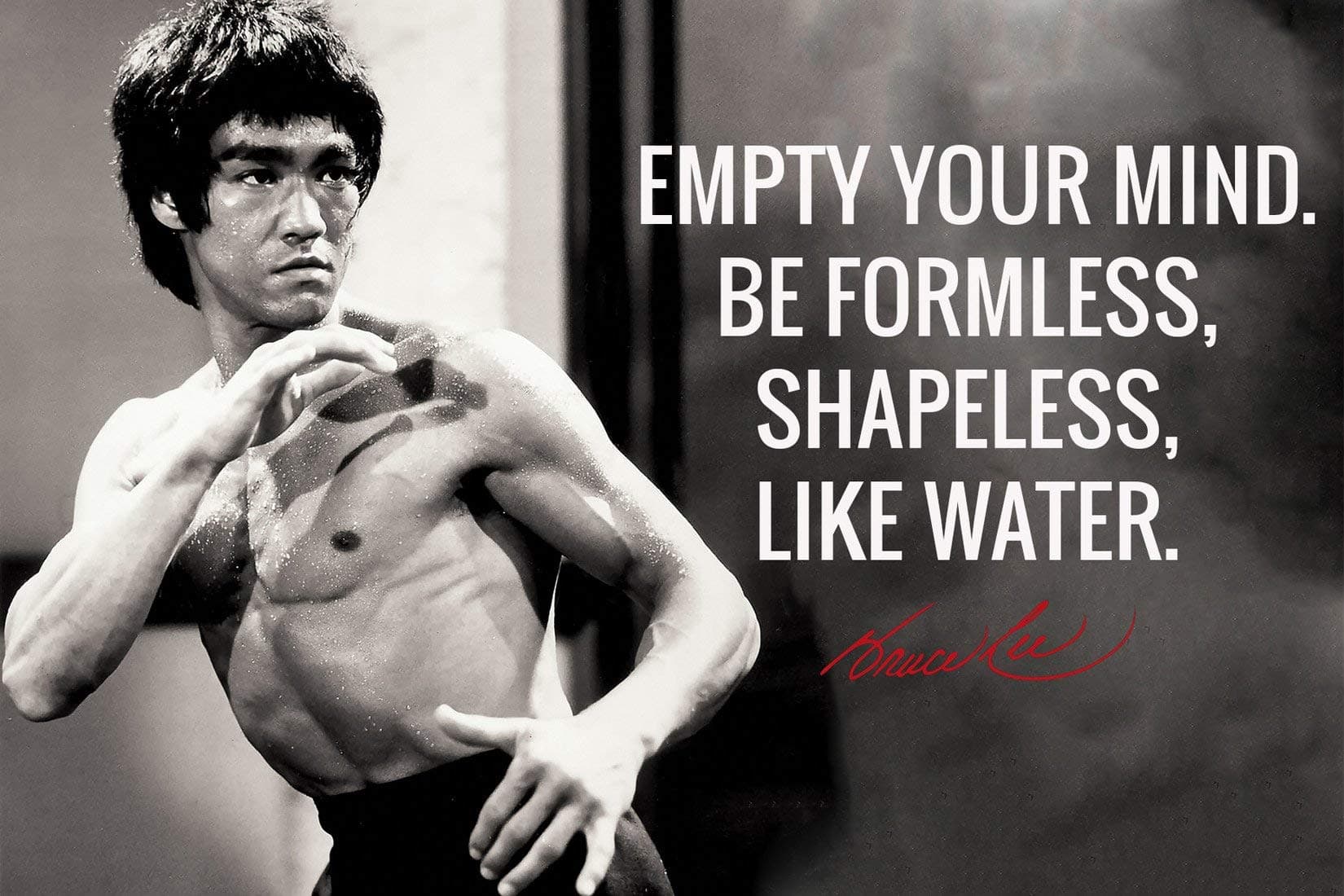 Tallenge -Empty Your Mind Be Formless Shapeless Like Water - Bruce Lee - Large Poster Paper (18 x 24 inches) - Multi- Colour
