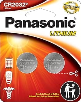 Panasonic CR2032 3.0 Volt Long Lasting Lithium Coin Cell Batteries in Child Resistant, Standards Based Packaging, 2-Battery Pack