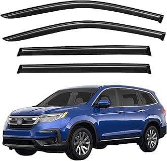 Window Visors Rain Guards for 2016 2017 2018 2019 2020 2021 2022 Honda Pilot, Out-Channel Window Vent Wind Deflectors Visors Shades for 16-22 Pilot (Excludes Touring Models)