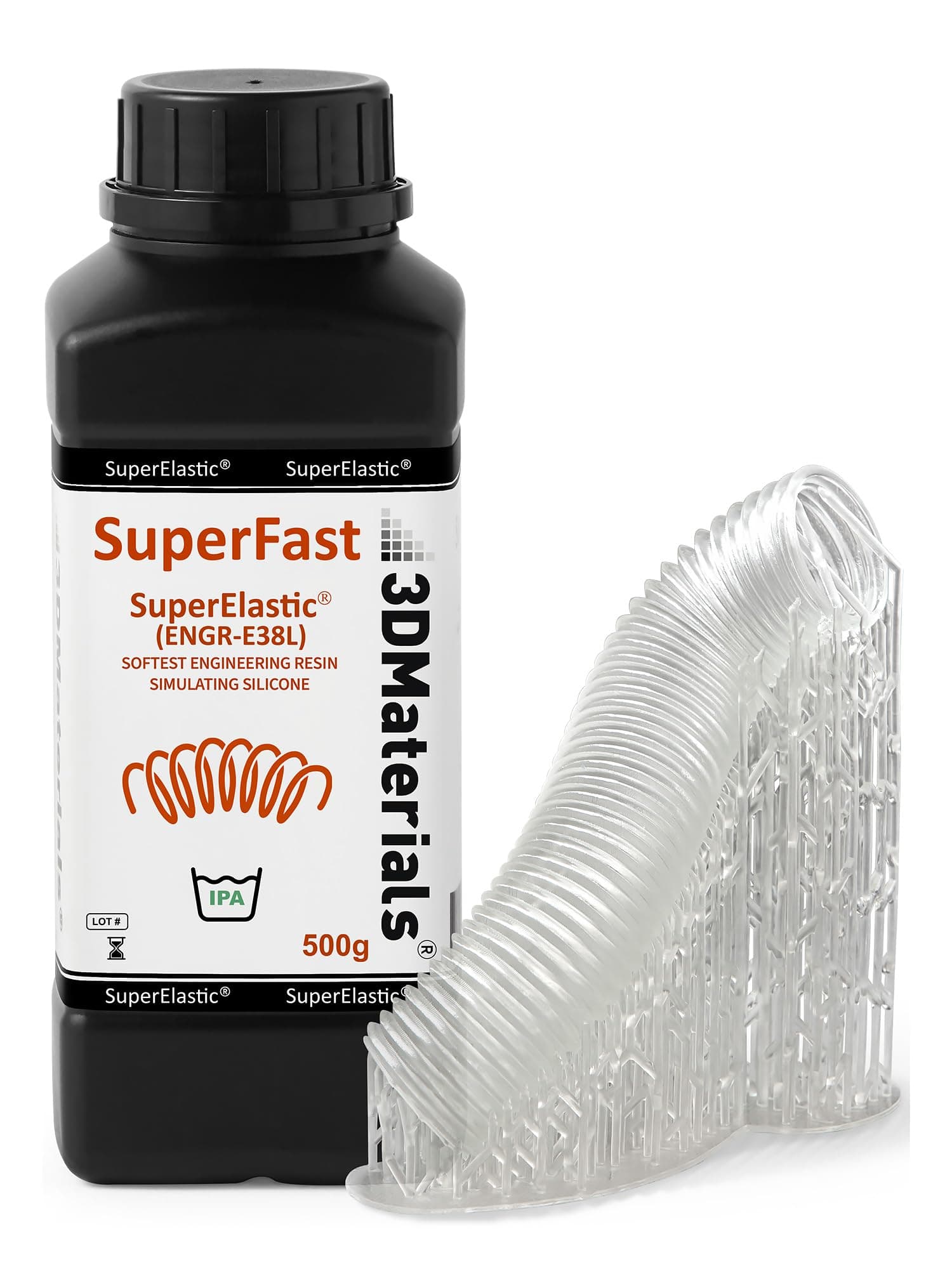 - SuperElastic 3D Printer Resin, Softness 60A Simulating Soft Silicone, Made in Korea by 3DMaterials (500g, Clear)