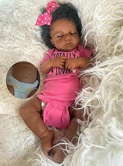 Zero Pam Black Reborn Baby Dolls Silicone Full Body-20 in Realistic Baby Doll...