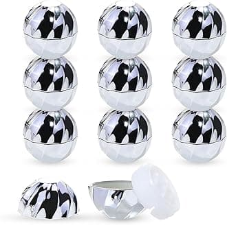 0.24Oz (7ml) Empty Lip Balm Sphere Containers | Screw Cap Lipstick Tubes/Chapstick Tubes/Chapstick Holder for Lip Gloss & BPA FREE (Pack of 10 (Silver)