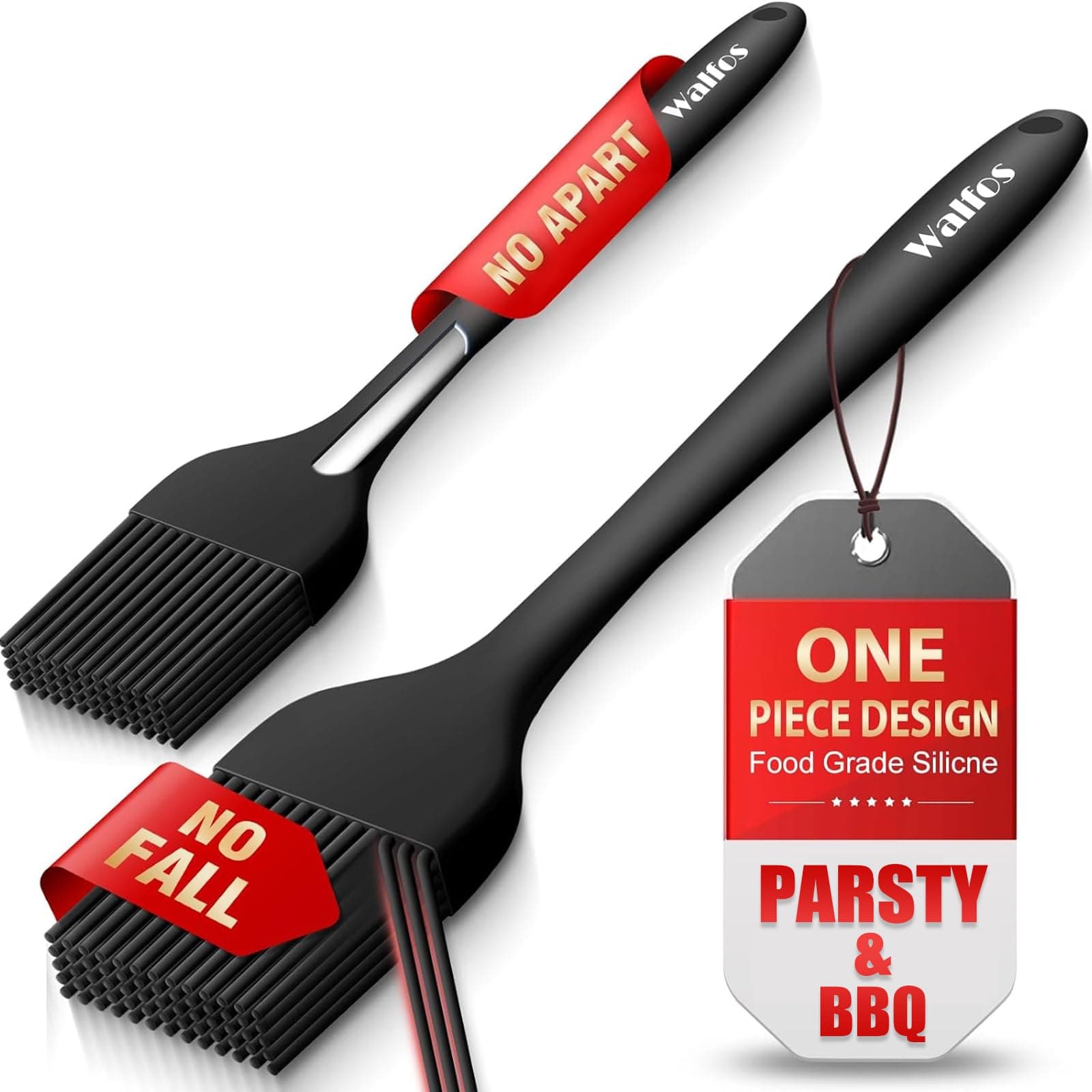 2 Piece Black Pastry Brush