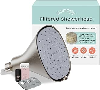 Filtered Shower Head - High Pressure Shower Head Filter for Hard Water - Shower Filter To Remove Impurities for Healthier Scalp, Skin & Hair - Support Hair Growth & Minimize Breakage - Nickel
