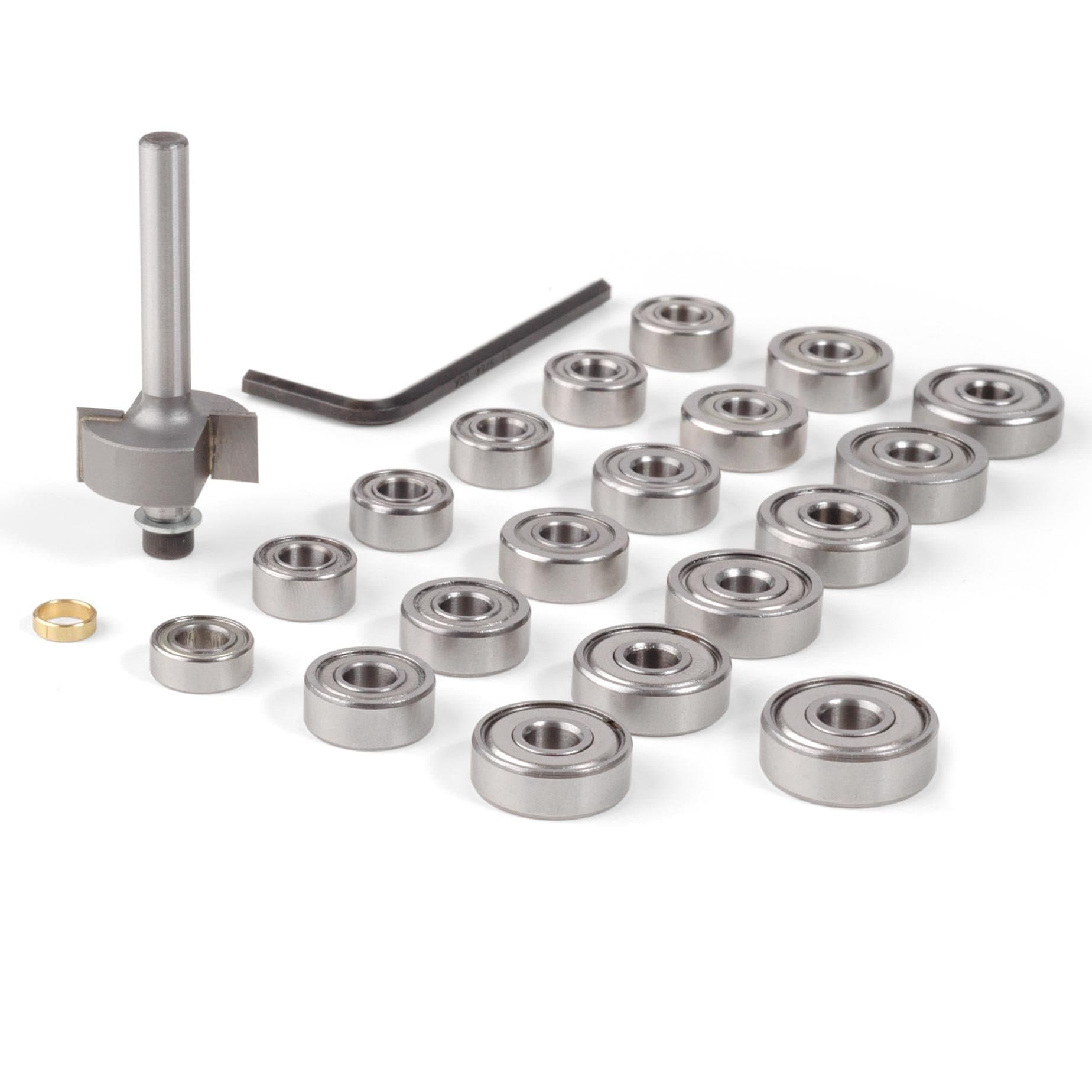 StewMacBinding Router Bit Set, Expanded Set with 19 Bearing Sizes