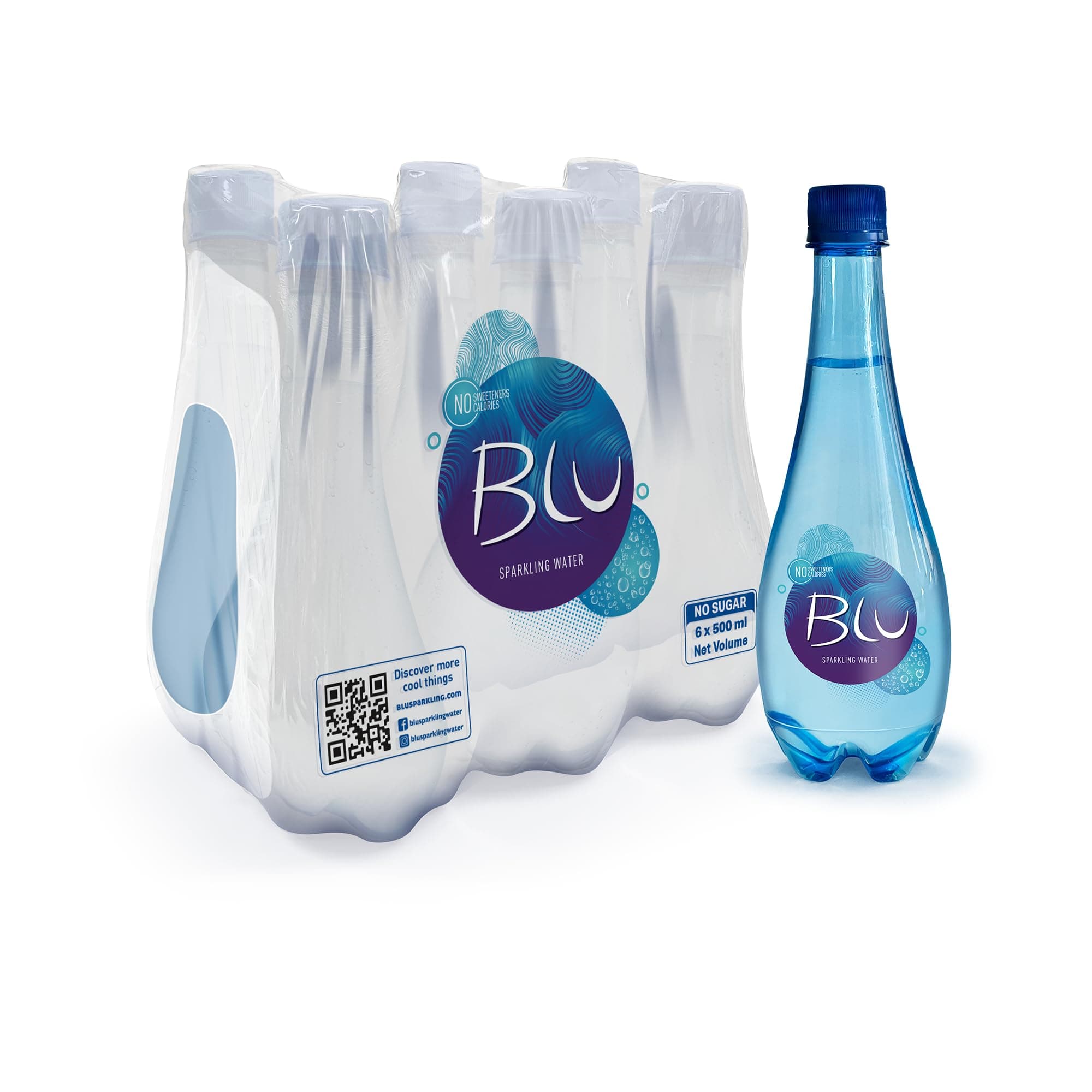 Blu Sparkling Water, 6 x 500 ml