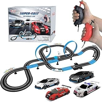 AGM MASTECH High Speed Series Slot Car Race Track Sets - Slot Cars, Race Tracks & Accessories Electric Racetrack, Dual Electric Race Track, Electric Racing Car Set for Girls & Boys