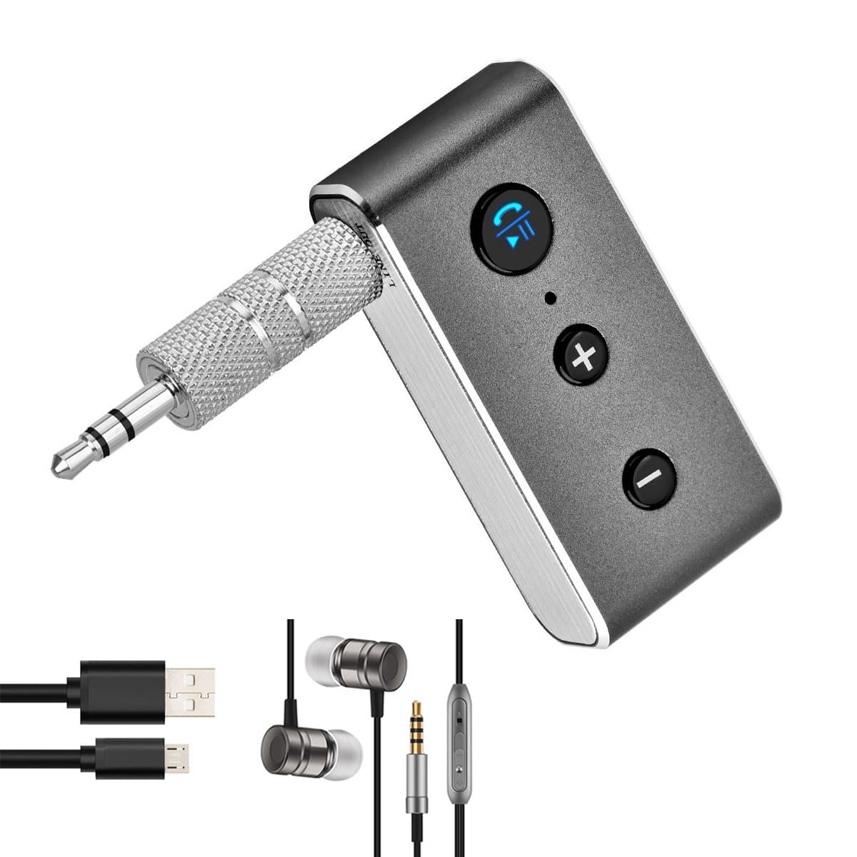 Ownmax Bluetooth Receiver Car Adapter, Wireless Bluetooth 4.2 Car Stereo Output Support TF Card Come With a Premium Headphones, All Metal Shell