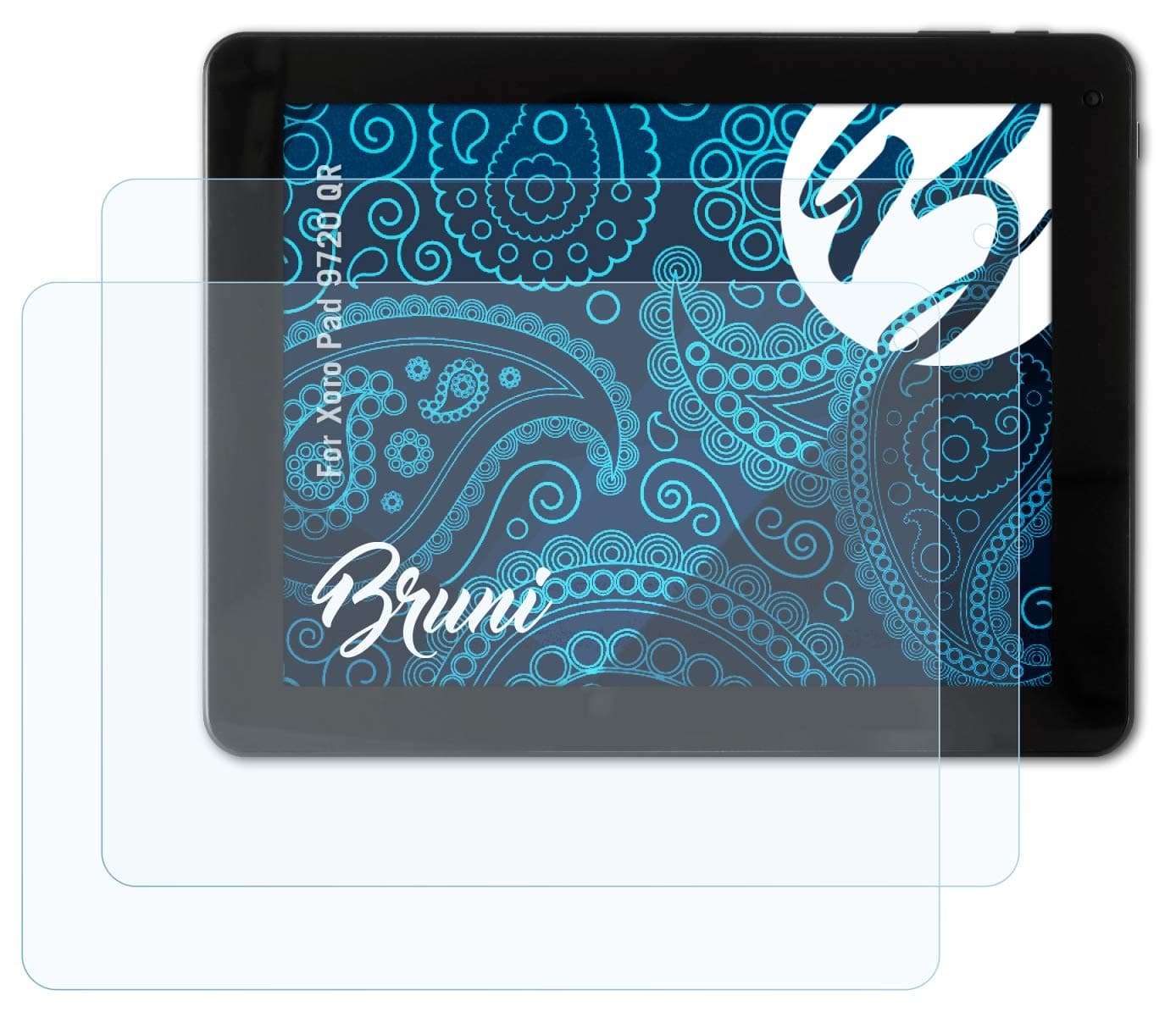 Bruni Screen Protector compatible with Xoro Pad 9720 QR Protector Film, crystal clear Protective Film (2X)