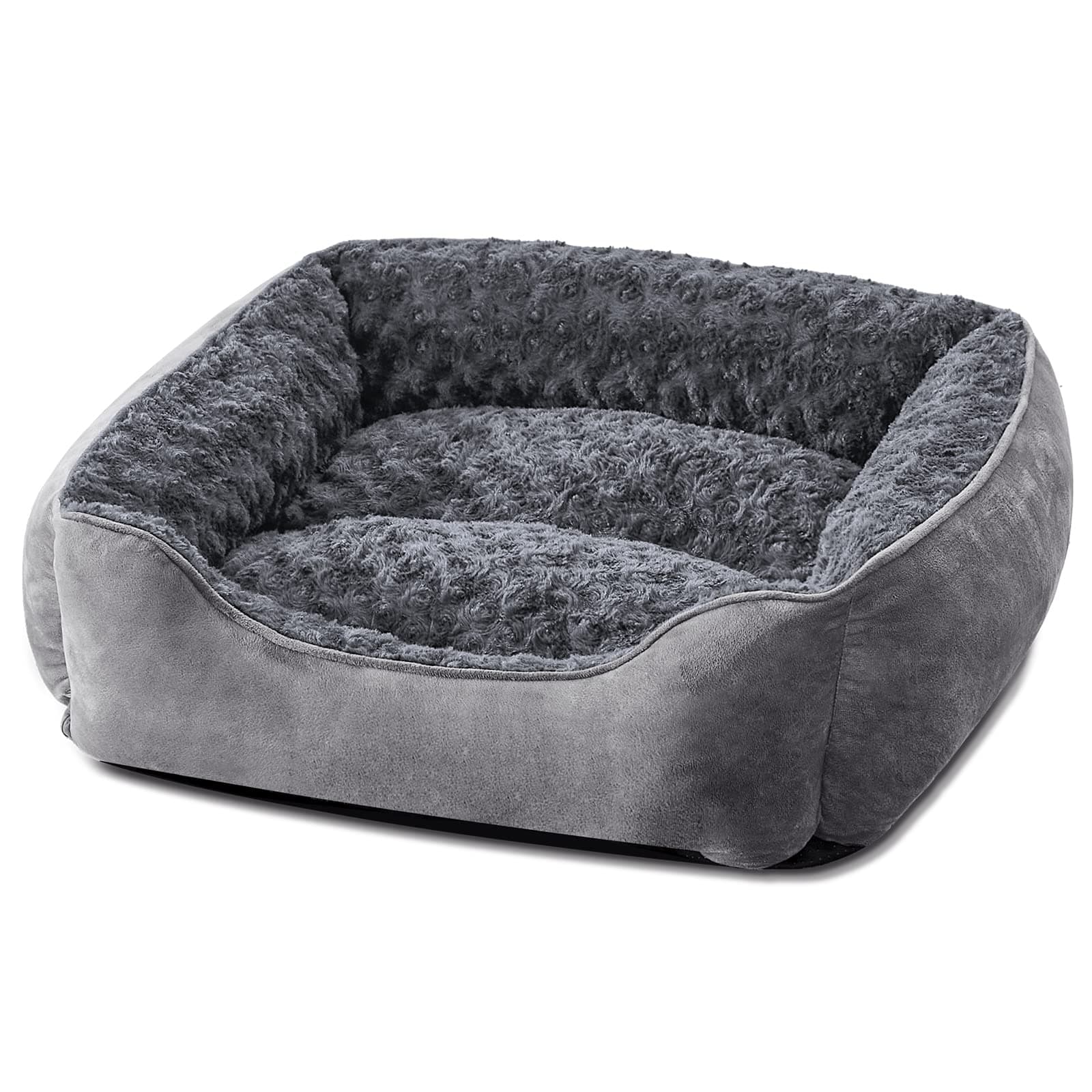 JOEJOY Rectangle Dog Bed for Large Medium Small Dogs Machine Washable Sleeping Dog Sofa Bed Non-Slip Bottom Breathable Soft Puppy Bed Durable Orthopedic Calming Pet Cuddler, Multiple Size, Grey