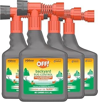 OFF! Backyard Bug Control Yard Pretreat Hose End Sprayer Kills and Repels Insects Covers up to 16,000 Square Feet Outdoor Use 32 Ounce (Pack of 4)
