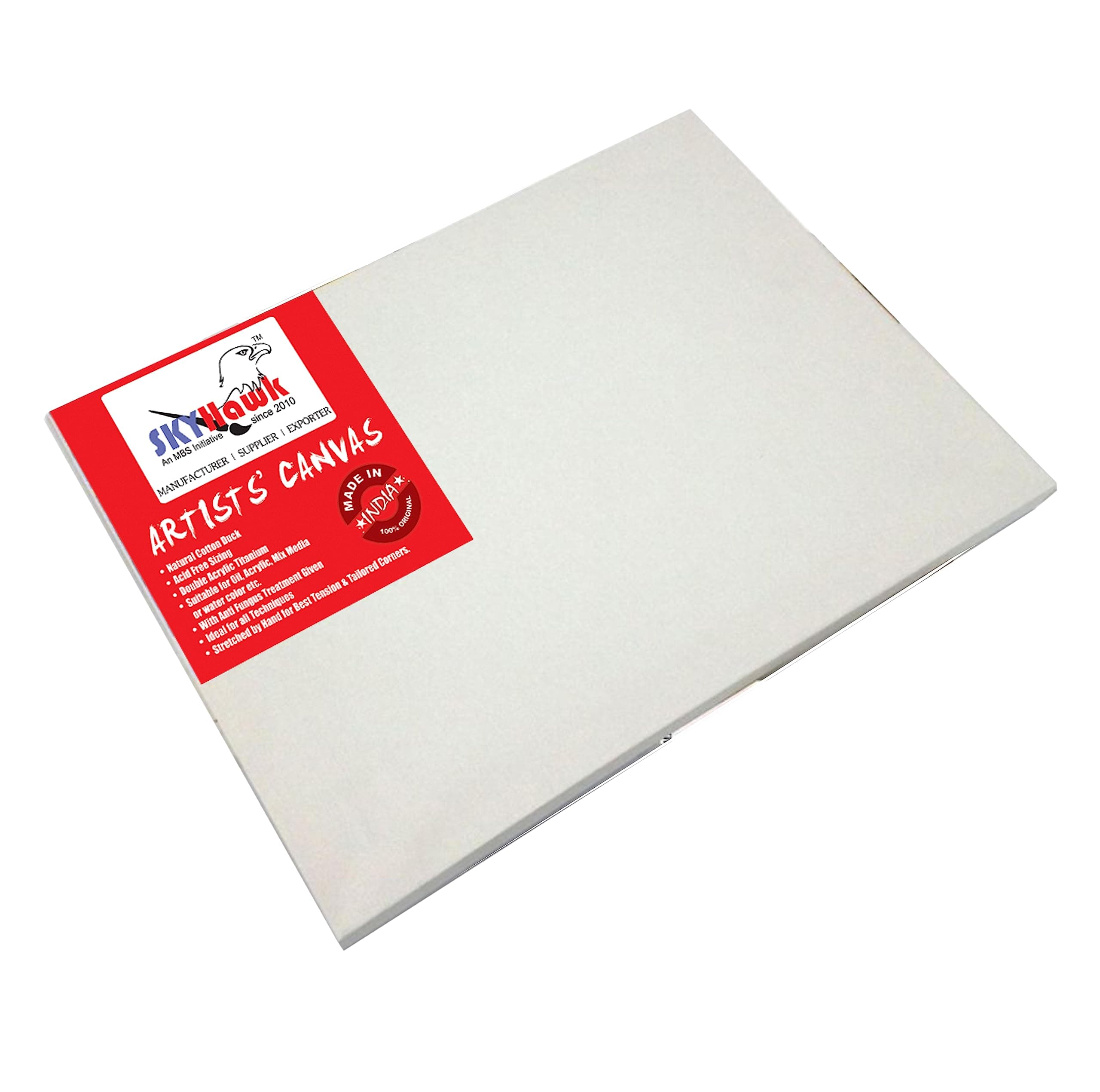 SKYHawk Cotton Medium Grain Stretched Canvas 24" X 36" (10 Oz)