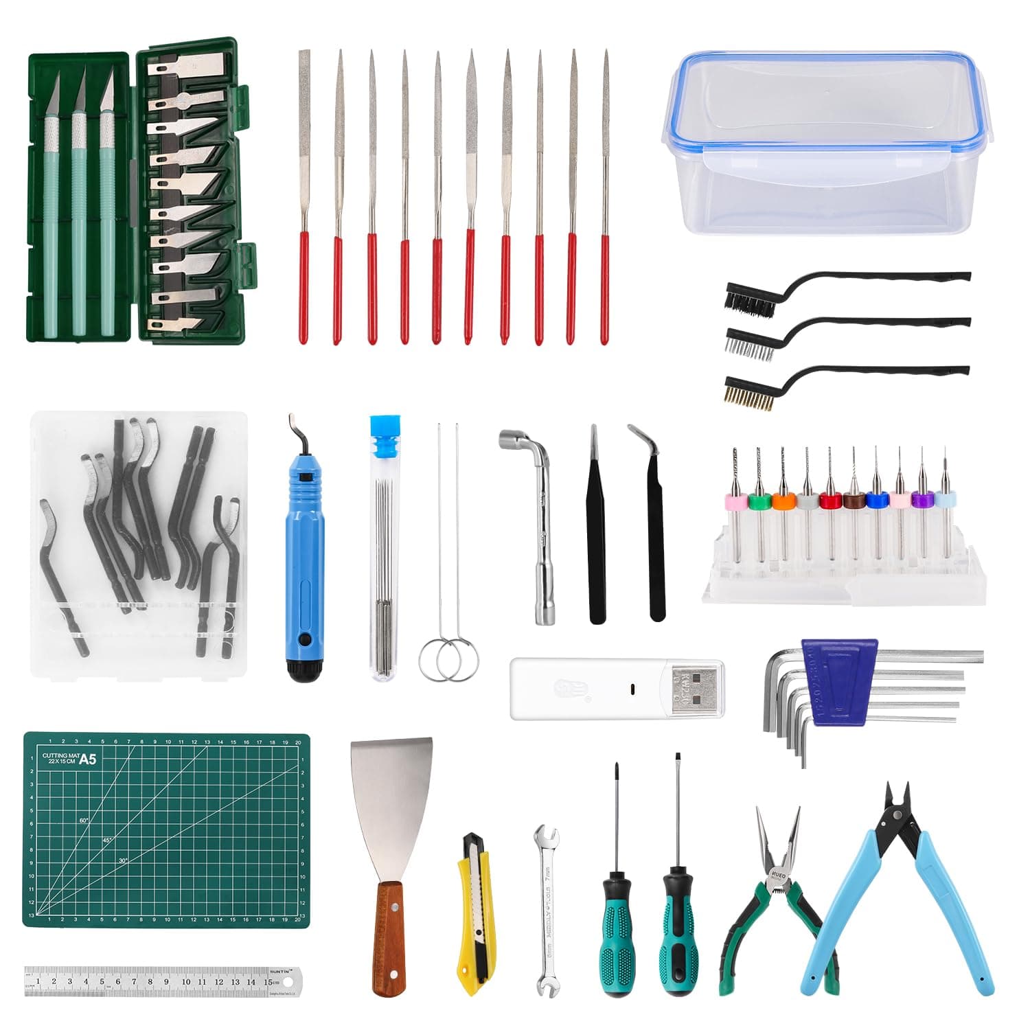 Sovol 3D Printer Tools Kit, 78 PCS 3D Printer Accessories with Nozzle Cleaning Kit, Removable Multi-Function Screwdriver Kit, Deburring, Removal Tools, Cutters, Hobby Knife Set, Wrench Set