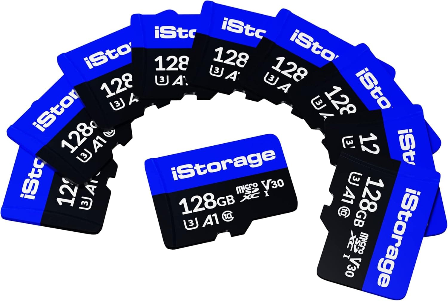 10 PACK iStorage microSD Card 128GB | Encrypt data stored on iStorage microSD Cards using datAshur SD USB flash drive | Compatible with datAshur SD drives only