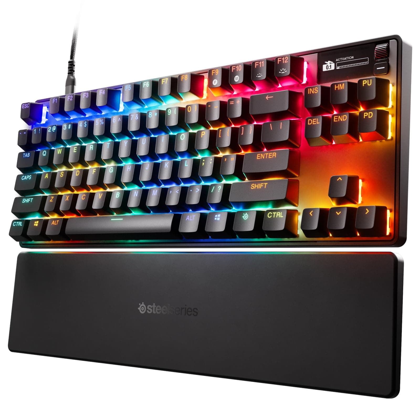 SteelSeries Apex Pro TKL Gen 3 OmniPoint 3.0 Hyper Magnetic Switch - Adjustable Activation - Rapid Trigger - Game-Ready Presets - Protection Mode - Rapid Tap/SOCD - OLED - RGB - PBT Key Cap - USB-C