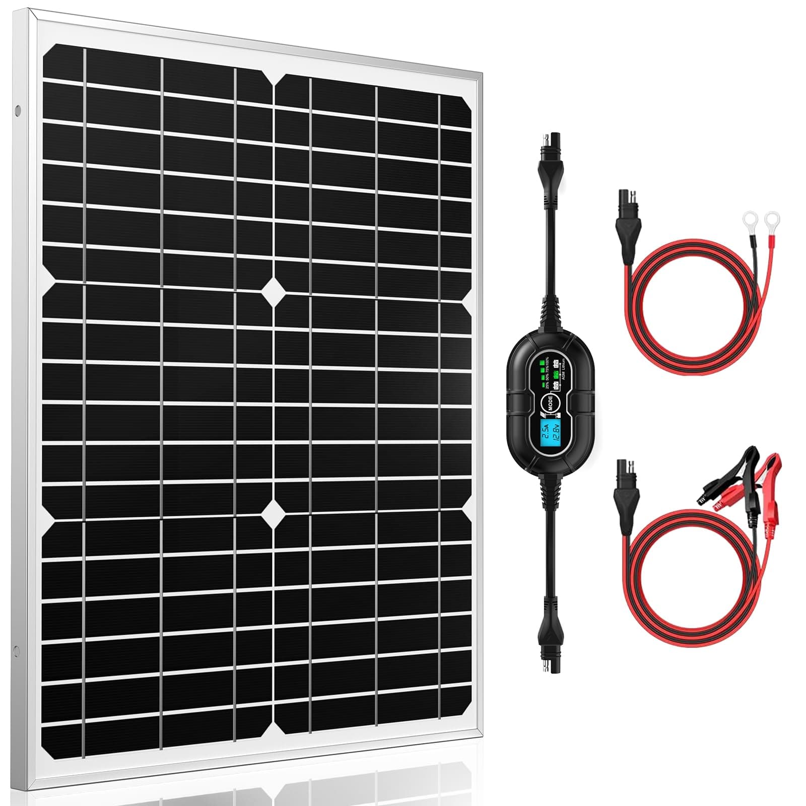 SUNER POWER 12V Solar Panel Kit 20W, High Efficiency 20 Watt Solar Panel + Ul...