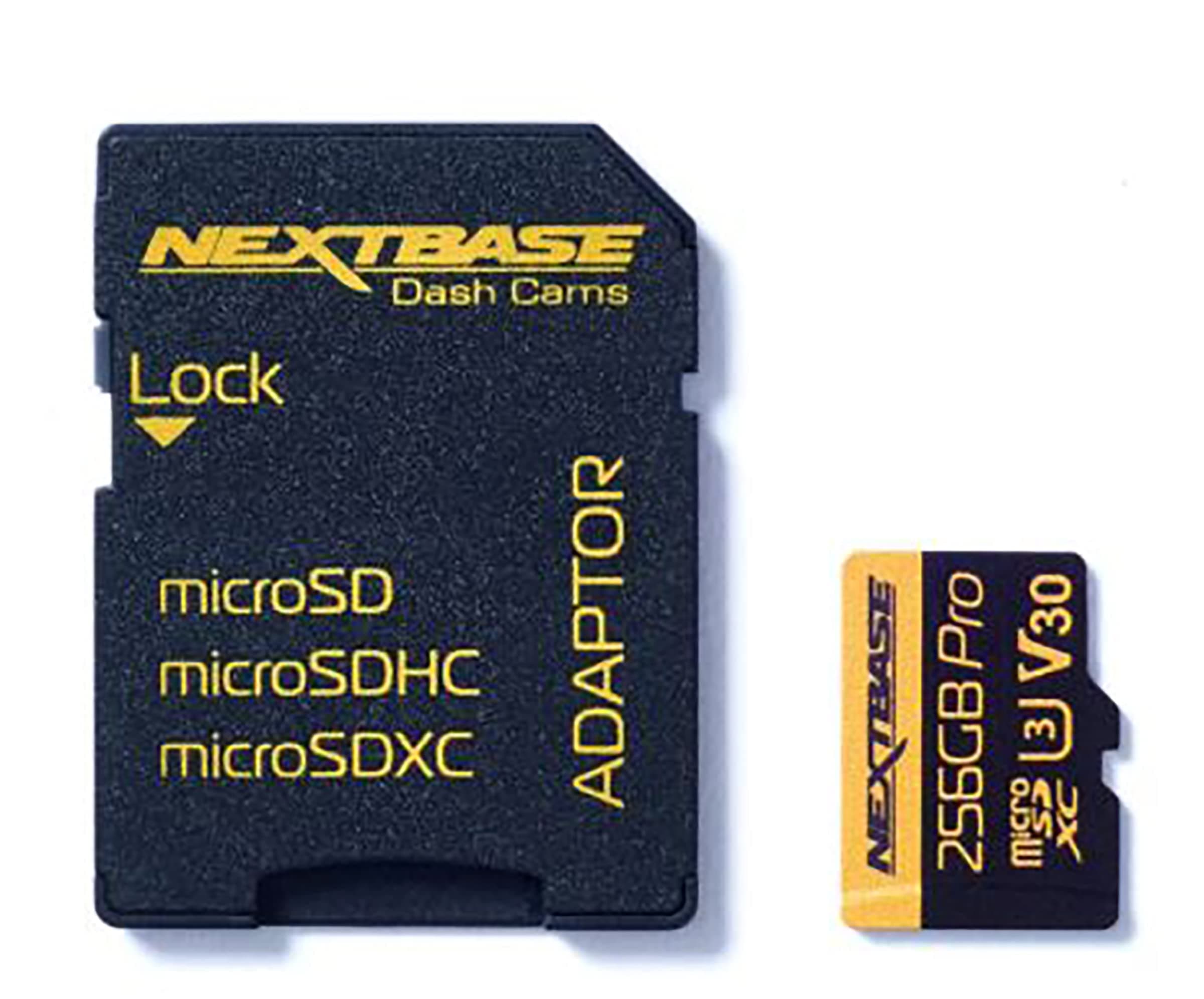 Nextbase 256GB U3 Micro SD Memory Card - with Adapter - Compatible with Nextbase in-Car Dash Cams Series 1 and 2