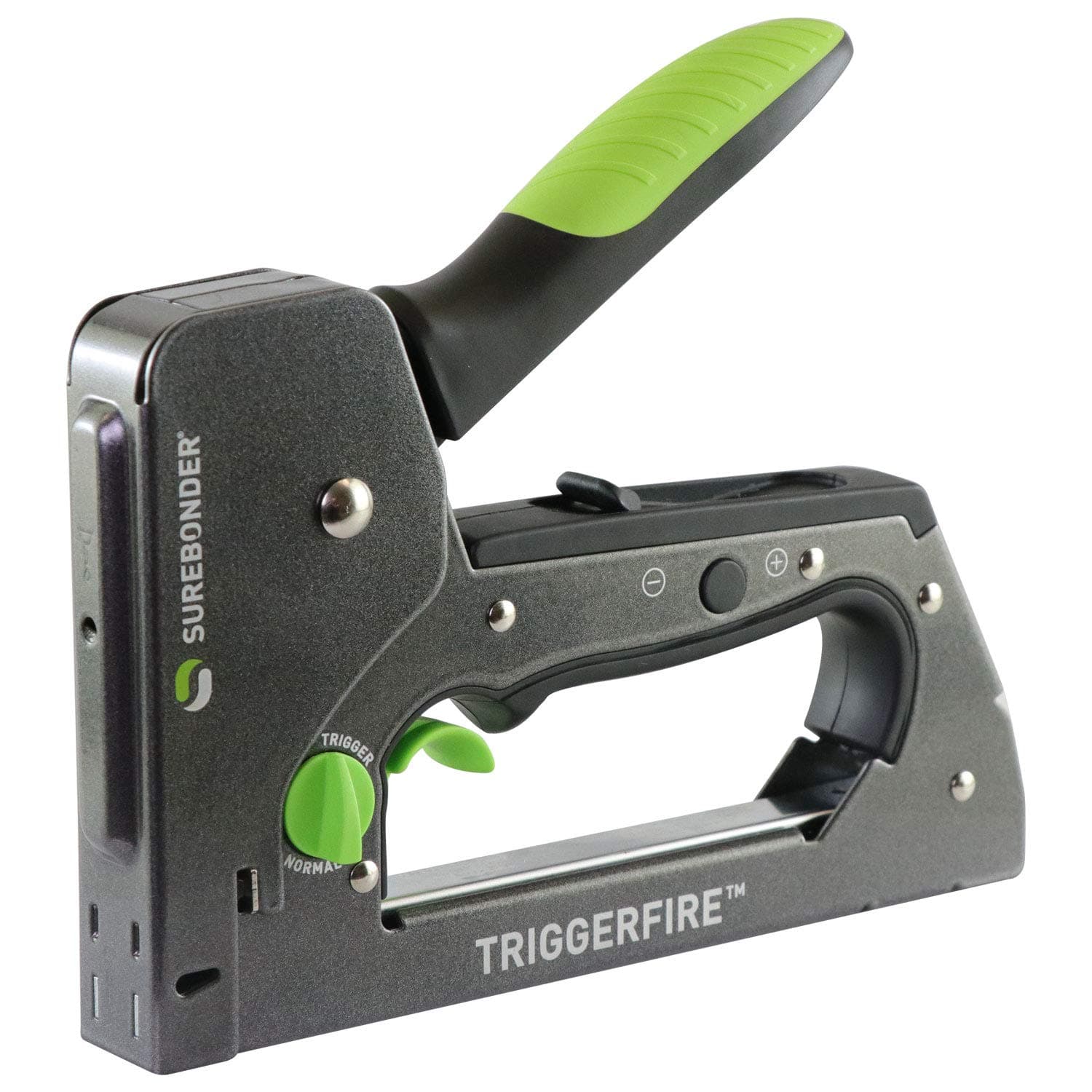 TRIGGERFIRE Heavy Duty Narrow Crown Staple Gun with Trigger Mode - Upholstery, DIY, Wood - Uses Surebonder #4 or Arrow T50 Staples - Tool Only (5625)