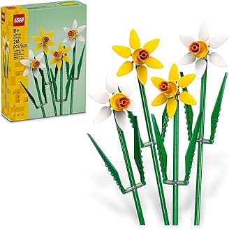 LEGO Daffodils - Building Toy for Kids, Girls and Boys, Ages 8+ - Artificial Daffodil for Home Decor and Display - Gift for Valentines Day for Her and Him - 40747