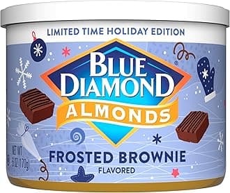 Blue Diamond Almonds, Holiday Frosted Brownie Flavored Sweet Snack Nut Almonds Perfect Size for On-The-Go, Holidays and Gatherings, Lunch, Adults and Kids, 6oz Can