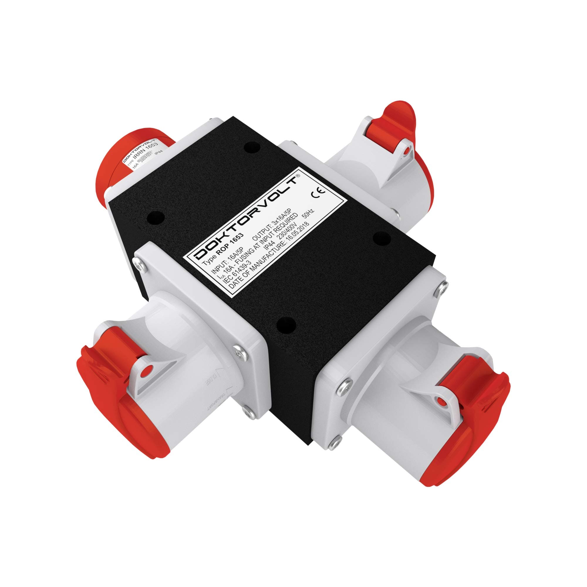 CEE Adapter 3x 16 A / 400 V power distributor building site distributor, ROP 1653 distributor 6376