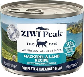 Peak Grain Free Cat Food Tins - All Natural High Protein Pate - New Zealand Mackerel & Lamb Recipe - 12 x 185g Multipack