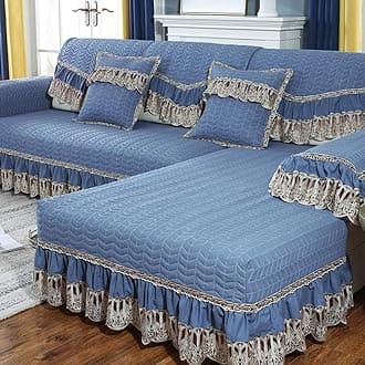 Sofa Slipcovers,Sofa Cushion Non-Slip Modern Home Sofa Cover Four Seasons Universal@Blue_80*160Cm(1Pcs)