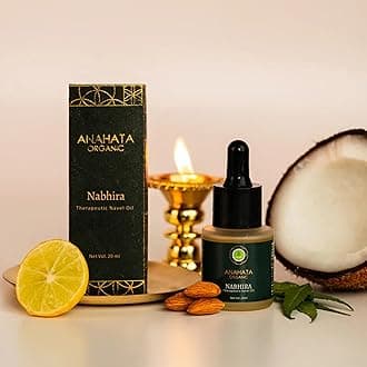 Anahata Organic Nabhira Navel Oil (Nabhi Oil) 20ml | Belly Button Oil with Neem, Pure Ghee & Lemon | Glowing Skin, Strong Hair, Deep Hydration & Nourishment