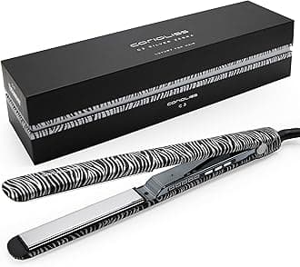 Corioliss C3 Hair Straightener Flat Iron Professional for Hair Titanium Plates Control Temperature Women (Zebra Silver Soft Touch)