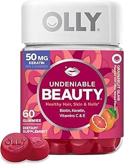 OLLY Undeniable Beauty Gummy Supplements, Grapefruit Glam, 60 Count by Olly