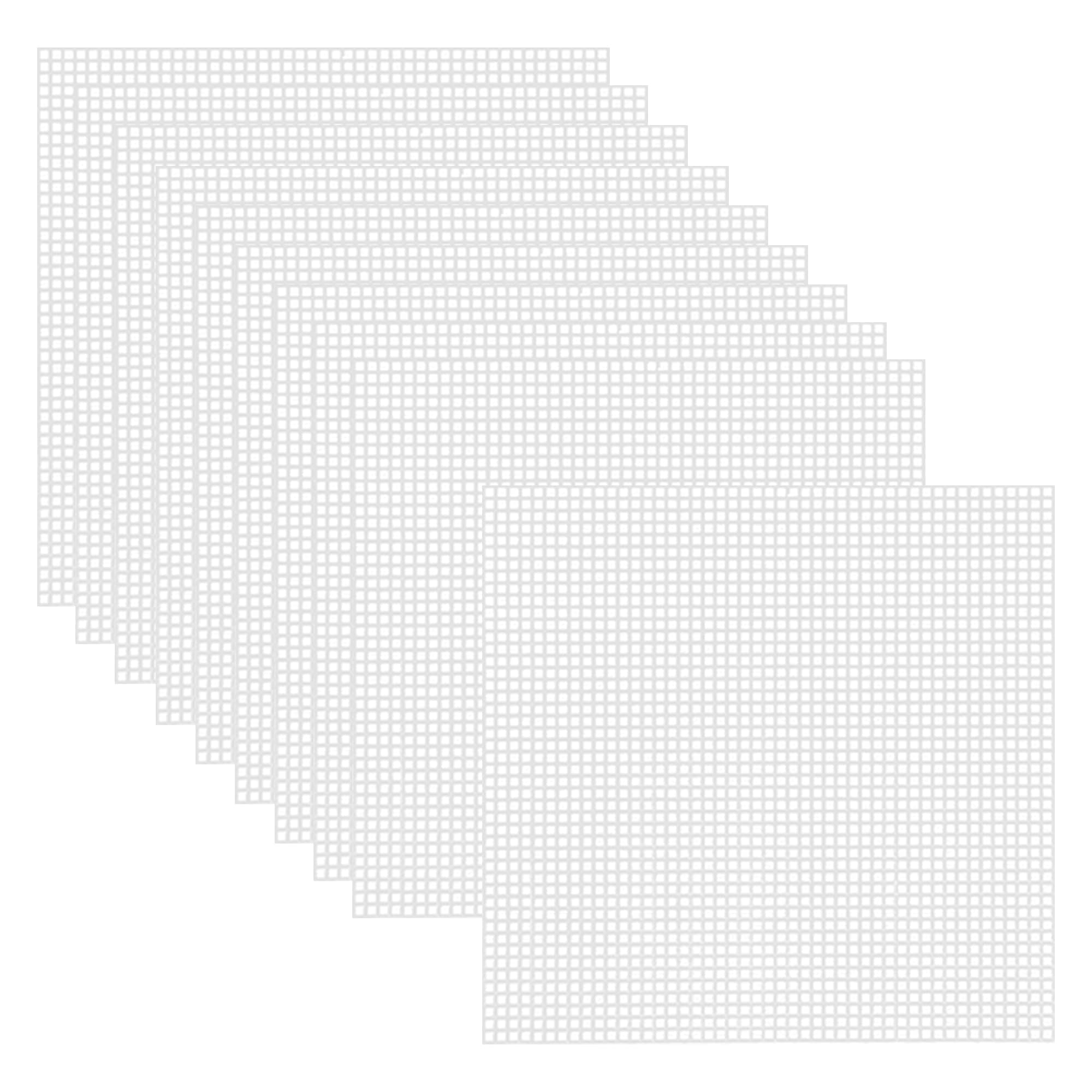 Allazone 10 PCS Clear Mesh Canvas Sheets for Embroidery Making, Cross Stitch Plastic Aida Mesh Screen for Crafts DIY Crochet Projects