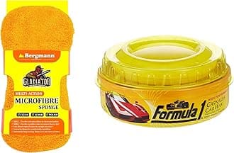 Formula 1 615026 Carnauba Paste Wax (230 g) & Bergmann Gladiator Multi-Action Microfibre Sponge