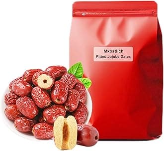 Mkostlich Jujube Date, Pitted Dates Bulk, Chinese Red Date, 1.1lb/500g Large-size Jujubees, Sweet Dried Jujube Fruit for Snacking, Brewing Tea, Soup, Baking, Oatmeal