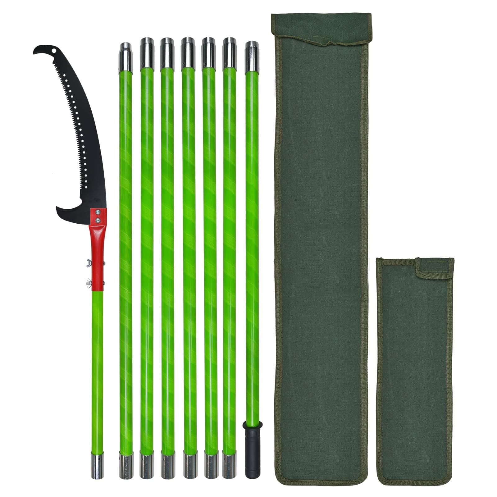 Pole Pruning Saw 26 Foot Long Handle Adjustable Length, Tree Pruner Tree Loppers Long Reach for Palm Oak High Branches ;with Carry Bag and Sturdy Pole, Cuts Clean and Fast