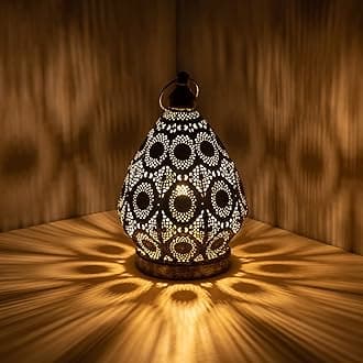 Moroccan Mosaic Table Lamp Metal Turkish Moroccan Handmade Mosaic Bedside Lamp Vintage Nightstand Lamp for Bedroom Living Room Home Decor, Size 11" H x7.5 D
