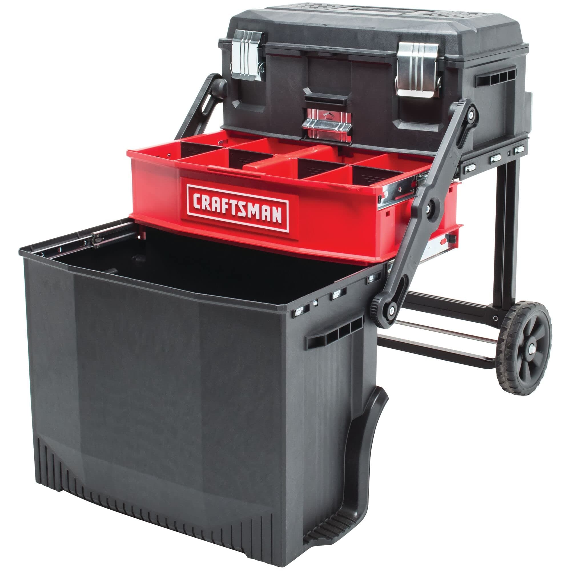 CRAFTSMAN 22-in. Rolling Tool Box with Wheels, Black, Plastic, Lockable (CMST20880)